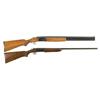 Image 1 : Two Shotguns -A) Ithaca Model 500 Over/Under Shotgun  B) Winchester Model 37 Single Barrel Shotgun