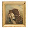 Image 1 : Framed Painting of a Dog Retrieving a Mallard