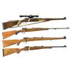Image 1 : Four Bolt Action Rifles -A) Steyr-Mannlicher Model MCA Rifle with Scope  B) Pre-War Stahl & Berger M