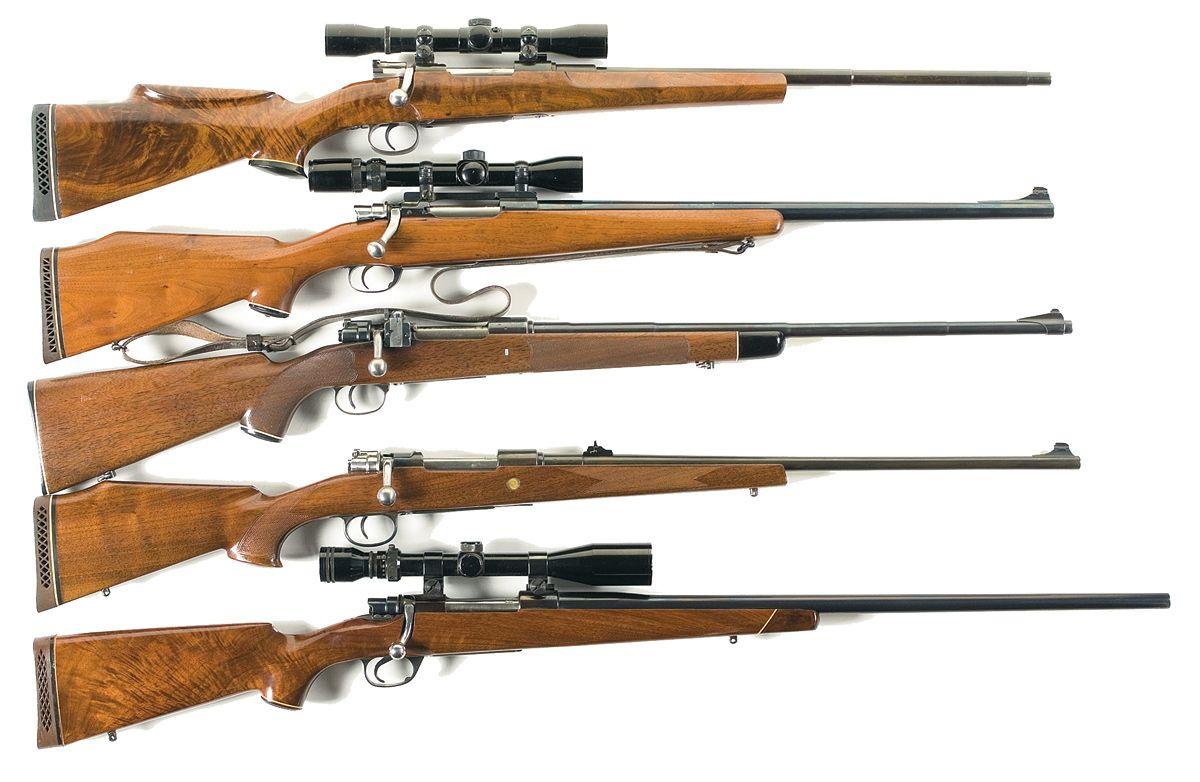 Five Sporterized Military Bolt Action Rifles A Sporterized Mauser five-sporterized-military-bolt-action-rifles-a-sporterized-mauser
