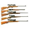 Image 1 : Five Rifle -A) Mauser Model 105 Bolt Action Rifle  B) Winchester Model 190 Semi-Automatic Rifle  C) 