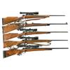 Image 1 : Five Sporterized Bolt Action Rifles -A) U.S. 1903 Bolt Action Rifle with Sling and Scope  B) U.S. Sp