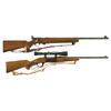 Image 1 : Two Rifles -A) Mossberg Model 144-LS Bolt Action Rifle with Sling  B) Savage Model 99F Lever Action 