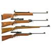 Image 1 : Four Air Rifles -A) Anschutz Match Model 220 Air Rifle  B) Anschutz Model 335 Air Rifle with Scope  
