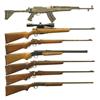 Image 1 : Seven Long Guns -A) Chinese SKS Semi-Automatic Rifle  B) Savage Arms Model 340B Bolt Action Rifle  C