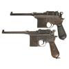 Image 1 : Two Semi-Automatic Broomhandle Pistols -A) Astra Model 900 Broomhandle Semi-Automatic Pistol  B) Mau