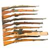 Image 1 : Nine Military Rifles -A) Mauser Model 1893 Bolt Action Short Rifle  B) French Model 1936 Bolt Action