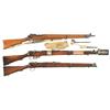 Image 1 : Three Long Guns -A) WWII U.S. Property Marked No. 4 MK1 Rifle with Bayonet  B) Ishapore Enfield No. 