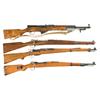 Image 1 : Four Foreign Military Long Arms -A) Russian SKS Semi-Automatic Rifle  B) Argentine Mauser Model 1909