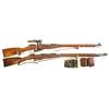 Image 1 : Two Mosin-Nagant Bolt Action Rifles -A) Mosin Nagant Model 91/30 Sniper Rifle with Scope  B) Remingt