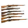 Image 1 : Four European Bolt Action Rifles, One Carbine and One Shotgun -A) Italian Model 1938 Bolt Action Rif