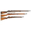 Image 1 : Three Japanese Bolt Action Longarms -A) Japanese Type 38 Arisaka Rifle with Sling  B) Japanese Type 