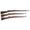 Image 1 : Three Military Bolt Action Rifles -A) Japanese Military Bolt Action Rifle  B) Yugoslavian Model 48 M