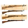 Image 1 : Four Military Bolt Action Rifles -A) Mauser Model 98K Bolt Action Rifle with Sling and Wooden Crate 