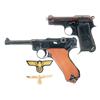 Image 1 : Two Semi Automatic Pistols -A) Beretta Model 1934 Semi Automatic Pistol with Nazi Eagle Pin and Patc
