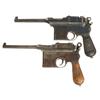 Image 1 : Two Broomhandle Pistols -A) Astra Model 900 Broomhandle Semi-Automatic Pistol  B) Mauser Flat Side B