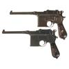 Image 1 : Two Broomhandle Pistols -A) 1930 Mauser Broomhandle Semi-Automatic Pistol  B) Mauser Broomhandle Sem