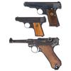 Image 1 : Three European Semi-Automatic Pistols  -A) Ortgies Semi-Automatic Pistol  B) Deutsche Werke Ortgies 