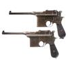 Image 1 : Two Broomhandle Semi-Automatic Pistols -A) Mauser Model 1896 Broomhandle Semi-Automatic Pistol  B) A