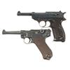 Image 1 : Two German WWII Pistols -A) Walther "ac/ 42" Code P-38 Pistol  B) Mauser "42" Code 1940 Date Luger P