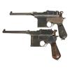Image 1 : Two Broomhandle Semi-Automatic Pistols -A) Astra Model 900 Large Ring Broomhandle Semi-Automatic Pis