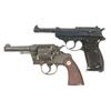 Image 1 : Two WWII-Era Handguns -A) Spreewerke "cyq" Code P-38 Pistol  B) Colt Commando Double Action Revolver