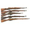 Image 1 : Five Bolt Action Rifles -A) Yugoslavian Model 48 Mauser Bolt Action Rifle with Sling  B) Steyr Model