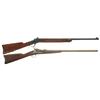 Image 1 : Two U.S. Long Arms -A) U.S. Winchester Model 1885 Low Wall Single Shot Rifle  B) Rare U.S. Springfie