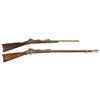 Image 1 : Two U.S. Military Long Arms -A)  U.S. Springfield Model 1873 Trapdoor Saddle Ring Carbine  B) Spring