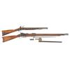 Image 1 : Two Antique Long Guns -A) British Tower Flintlock Musket  B) U.S. Springfield Model 1884 Trapdoor Ri
