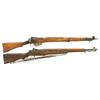 Image 1 : Two Rifles -A) Enfield Model 4 MKII Bolt Action Rifle  B) U.S. Springfield M1 Garand Semi-Automatic 