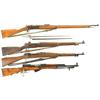 Image 1 : Four Bolt Action Rifles -A) Chatellerault Model 1886/M93 Bolt Action Rifle with Bayonet and Sling  B