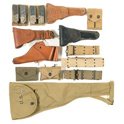 Lot of U.S. Marked Holsters, Belts, Pouches and Magazines