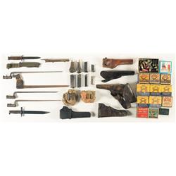 Group of Knives, Holsters, Ammunition and Other Assorted Items