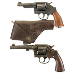 Two Double Action Revolvers -A) Smith & Wesson Victory Model Revolver with Holster  B) U.S. Colt Mod