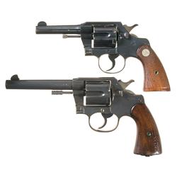 Two Colt Double Action Revolvers -A) Colt Official Police 38 Double Action Revolver  B) U.S. Colt Ar