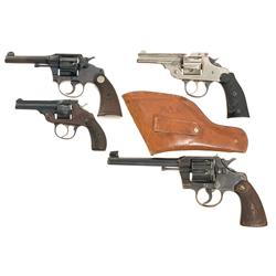 Four Double Action Revolvers -A) Colt Police Positive Double Action Revolver  B) Iver Johnson Safety