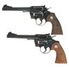 Image 1 : Two Colt Officer's Model Match Double Action Revolvers -A) Colt Officer's Model Match Double Action 
