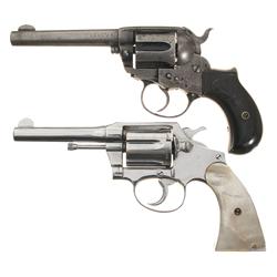 Two Colt Double Action Revolvers -A) Colt Model 1877 Lightning Double Action Revolver  B) Colt Polic