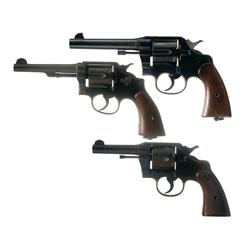Three Military Revolvers -A) Colt U.S. Model 1917 Army Double Action Revolver  B) Smith & Wesson Vic
