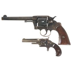 Two Revolvers -A) Colt Model 1895 U.S. Navy Double Action Revolver  B) Smith & Wesson Model Number 1