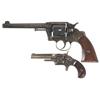Image 1 : Two Revolvers -A) Colt Model 1895 U.S. Navy Double Action Revolver  B) Smith & Wesson Model Number 1