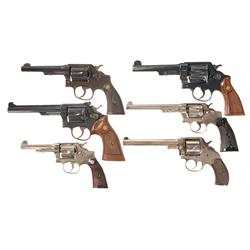 Six Double Action Revolvers, Five from Smith & Wesson -A) Smith & Wesson 32 Hand Ejector Revolver  B