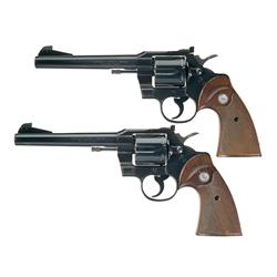 Two Colt Officers Model Revolvers -A) Officers Model Double Action Revolver, Documented Indiana Stat