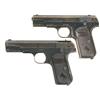 Image 1 : Two Colt Model 1903 Pocket Hammerless Pistols -A) Colt 1903 Pistol  B) Early Production Colt 1903 Po