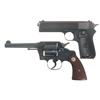 Image 1 : Two Colt Handguns -A) Colt Model 1903 Semi Automatic Pocket Pistol  B) Excellent Colt Official Polic