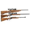 Image 1 : Three Ruger Rifles -A) Ruger Model 77 Bolt Action Rifle with Scope  B) Ruger No 1 Single Shot Rifle 