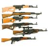 Image 1 : Six Rifles -A) Hungarian FEG SA-85M Rifle  B) Russian SKS Rifle with Bayonet  C) Norinco MAK-90 Spor