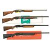 Image 1 : Four Shotguns -A) Remington Model 870 Wingmaster Slide Action Shotgun  B) Baikal Model MP-133 Slide 