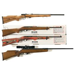 Four Rifles -A) Savage Model 93R17 Bolt Action Rifle  B) Ruger Model 10/22 Semi-Automatic Rifle with